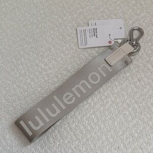 Lululemon White Keychain with Silver Clip